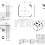 Fuel tank Mercedes Benz 200L 560x640x620 - A4054700201, A9414701701, A4054702001